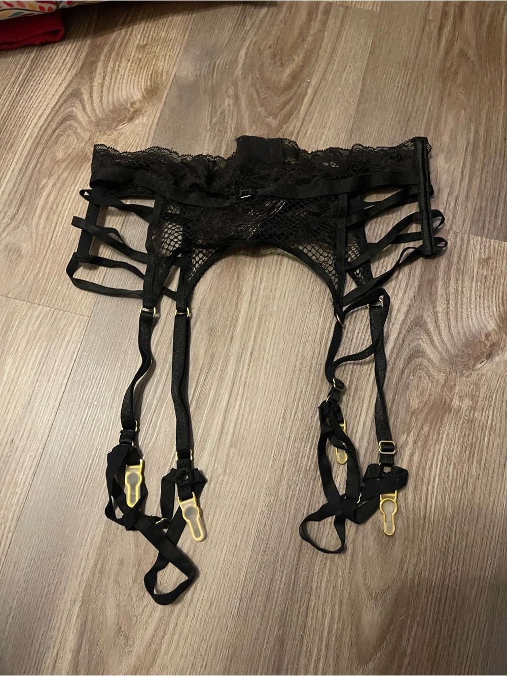 Victoria's Secret Black Lace Strappy Garter Belt Boudoir Lingerie Size XS Gothic - Picture 3 of 14